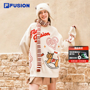 圆领新年鸿运穿搭毛衣男 女2026春新款 FILA FUSION斐乐情侣编织衫