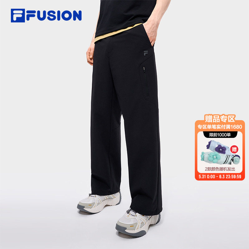章昊同款FILA FUSION斐乐潮牌梭织长裤男26夏新款宽松工