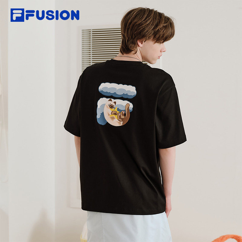 FILA FUSION斐乐潮牌短袖t恤男2026夏季新款可爱风凉感纯棉半袖女