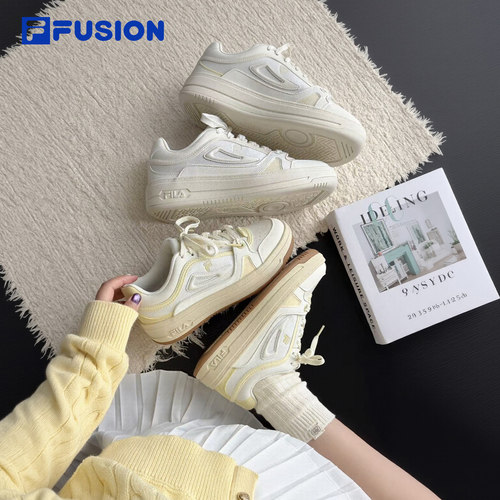 FILAFUSION情侣小白鞋厚底板鞋
