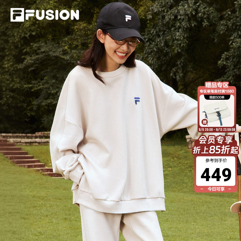 FILA FUSION斐乐潮牌情侣卫衣男女2026秋季新款宽松套头运动上衣