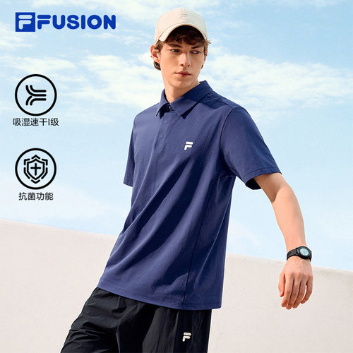FILAFUSION斐乐潮牌男短袖POLO