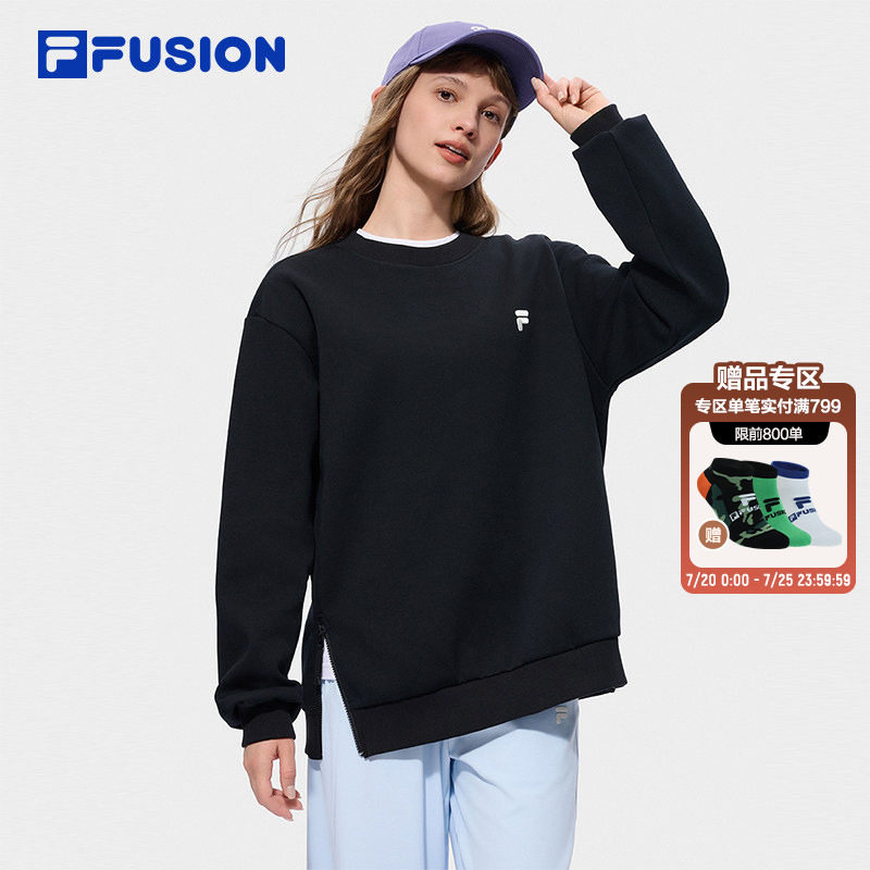 FILA FUSION斐乐情侣卫衣女装2026秋季新款宽松套头运动上衣男子