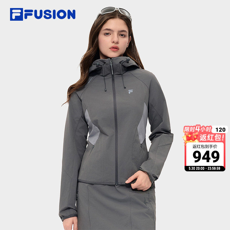 新机绿套装丨FILA FUSION斐乐梭织外套女2026春新款休