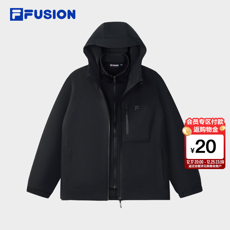 FILA FUSION斐乐潮牌上衣两件套男2025冬季新款休闲宽