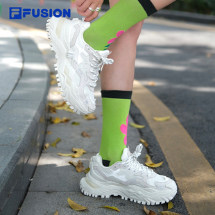 FILA 厚底增高老爹鞋 FUSION斐乐女鞋 休闲运动鞋 透气网面夏季 硬糖