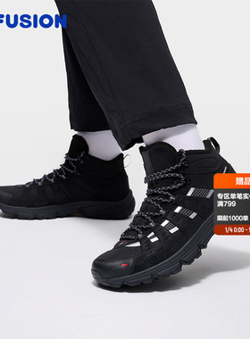 高帮加绒Como X丨FILA FUSION斐乐潮牌情侣湖系户外保暖休闲跑鞋