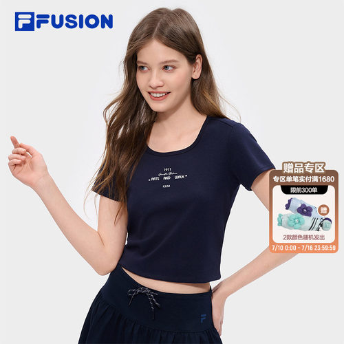 FILAFUSION斐乐女士针织短袖衫