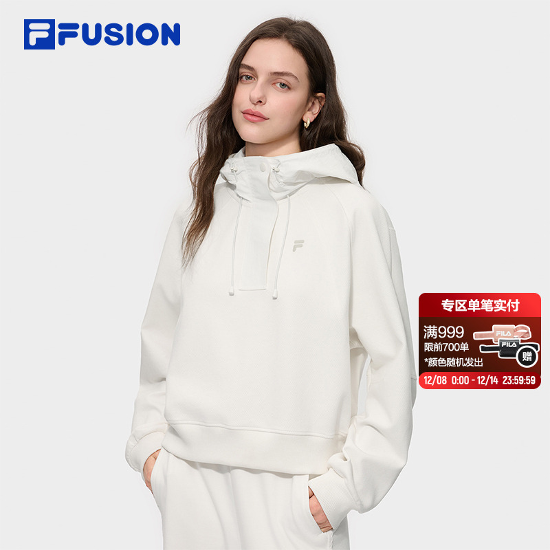 FILAFUSION斐乐女针织连帽上衣