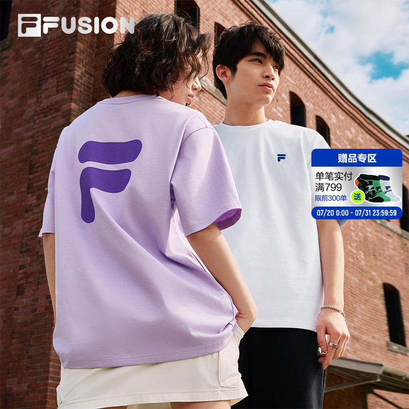 FILAFUSION斐乐短袖男女透气T恤