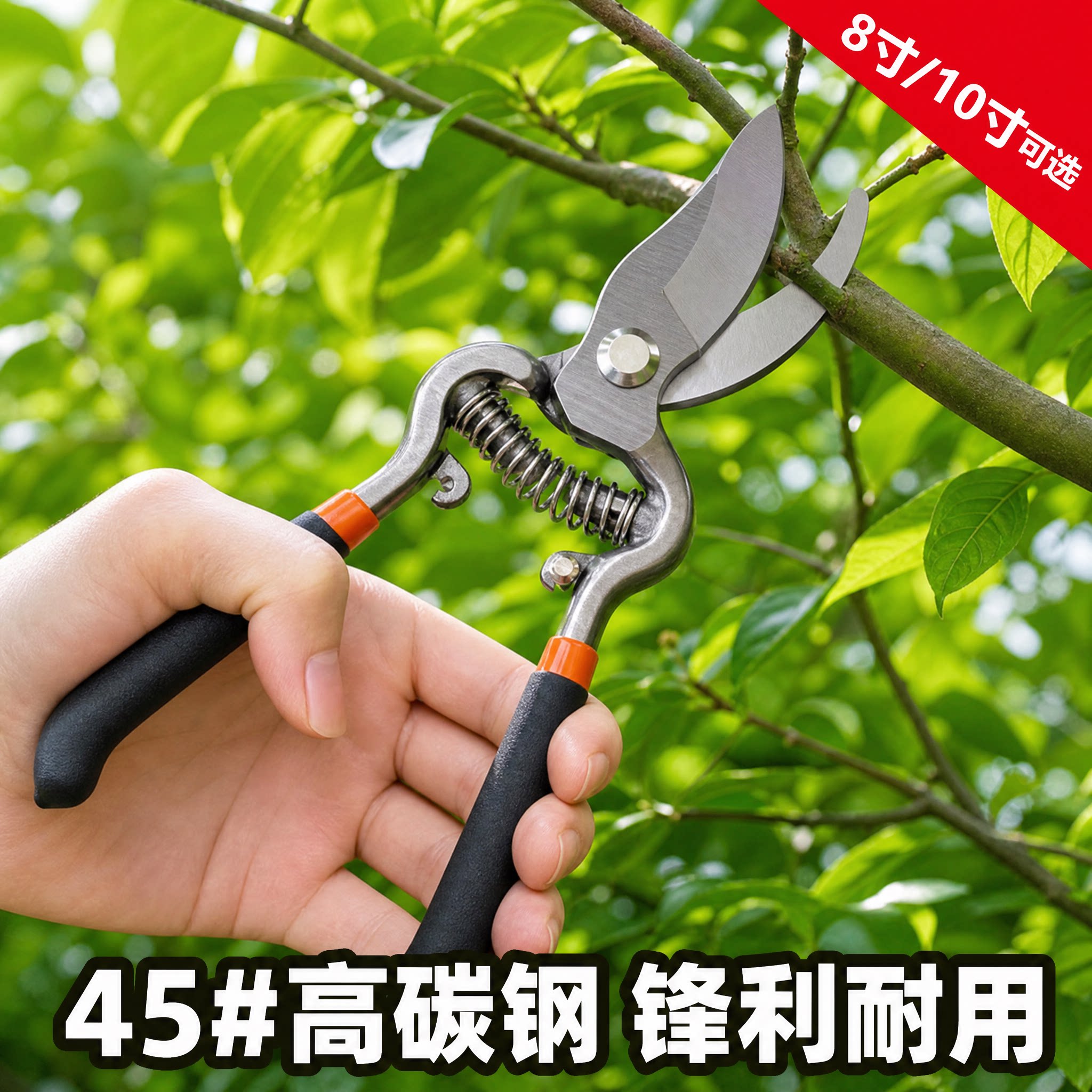 绿林园艺剪刀碳钢8/10寸果树修枝图片