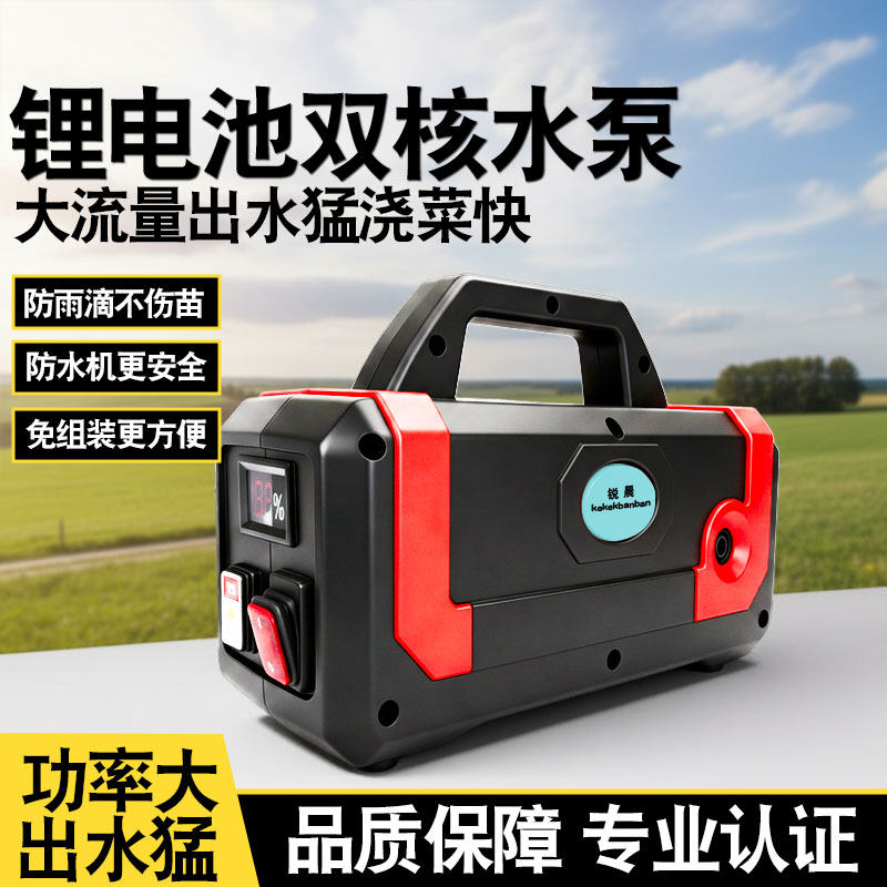 浇菜神器浇水机充电式双核泵浇地家用自动菜地灌溉户外锂电抽水泵,鲜花速递/花卉仿真/绿植园艺,花园水泵,淘宝优惠券,粉丝福利购,淘宝优惠卷