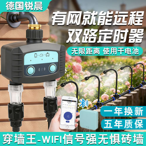 穿墙王双路定时浇水器