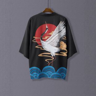 情侣薄款街头开衫复古宽松衫男女外套羽织和服衬衫中国风空调原宿