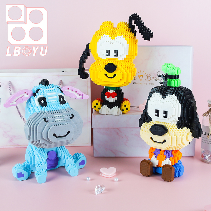 迪士尼高飞布鲁拼装微积木解压