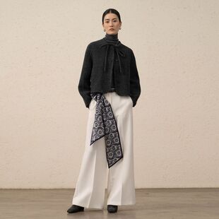 JIL家系带驼绒圈圈绒阿尔巴卡大衣 羊驼绒外套毛呢女秋冬 混色短款