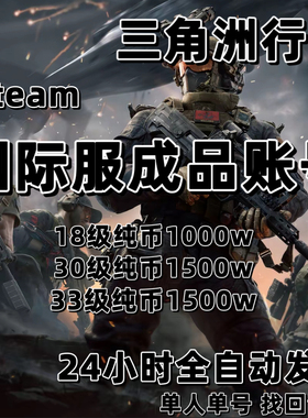 三角洲行动steam国际服成品账号18级 30级 33级纯币等级号 可换绑