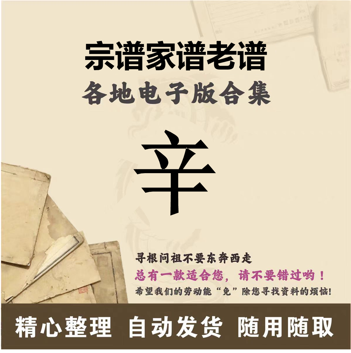 辛氏家谱族谱宗谱老谱全国百家姓胡姓寻根问祖追根溯源研究电子版