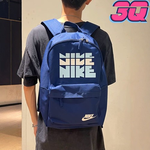 NIKE耐克印花大容量双肩背包休闲男女情侣学生电脑书包HV6614-492