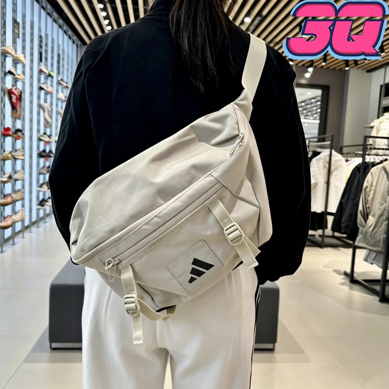 Adidas阿迪达斯大容量便携百搭单肩斜挎包腰包胸包拎包男女JM7151