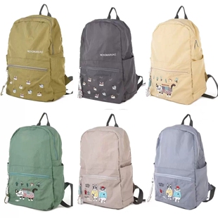 日本kusuguru刺绣猫咪双肩包旅行背包尼龙便携妈咪包补习包219