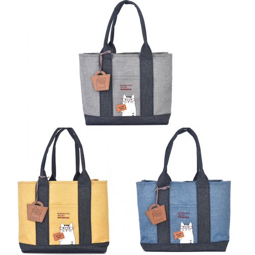 日本kusuguru刺绣猫咪托特包手提包手拎包饭盒包 妈咪包托特包960