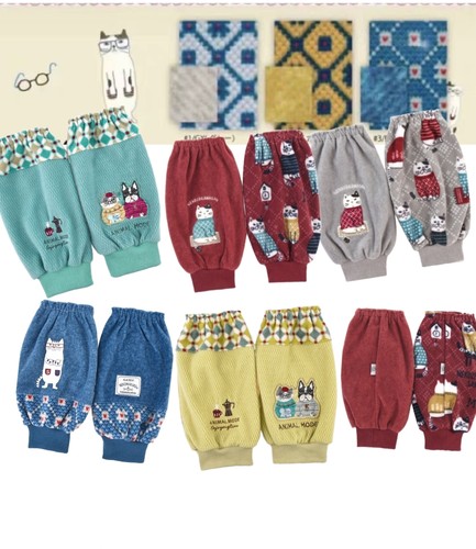 日本原单 kusuguru品牌 新款眼镜猫 套袖 摇粒绒袖套 防油防污971