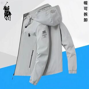保罗贺拉斯男士夹克外套春秋季新款时尚连帽茄克男装潮流百搭上衣