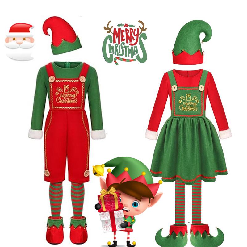 新款成人儿童圣诞精灵扮演服亲子