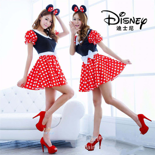 新款成人米妮公主裙迪士尼万圣节Minnie cos派对活动表演舞台演出