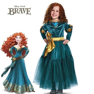 儿童勇敢传说梅莉达merida cos服万圣节派对Brave舞台六一表演服
