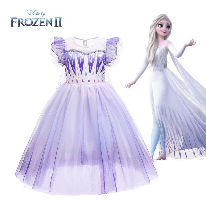 新款迪士尼女童艾莎公主裙万圣节
