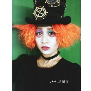 爱丽丝梦游仙境2疯帽子假发镜中奇遇记疯人匠cosplay话剧舞台演出