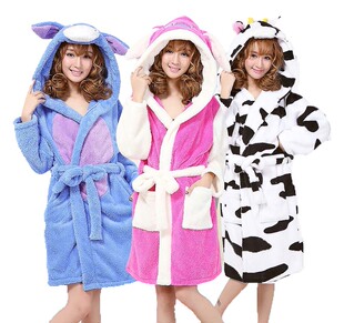 成人史迪奇Stitch卡通连帽浴衣迪士尼苏利文裕袍可爱小免动物睡衣