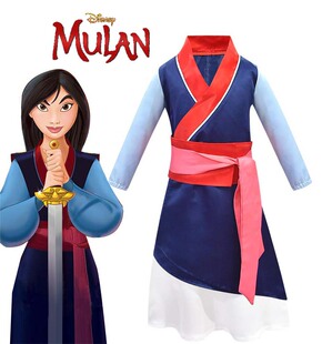 六一舞台表演服 cosplay服装 新款 花木兰公主裙迪士尼万圣节Mulan