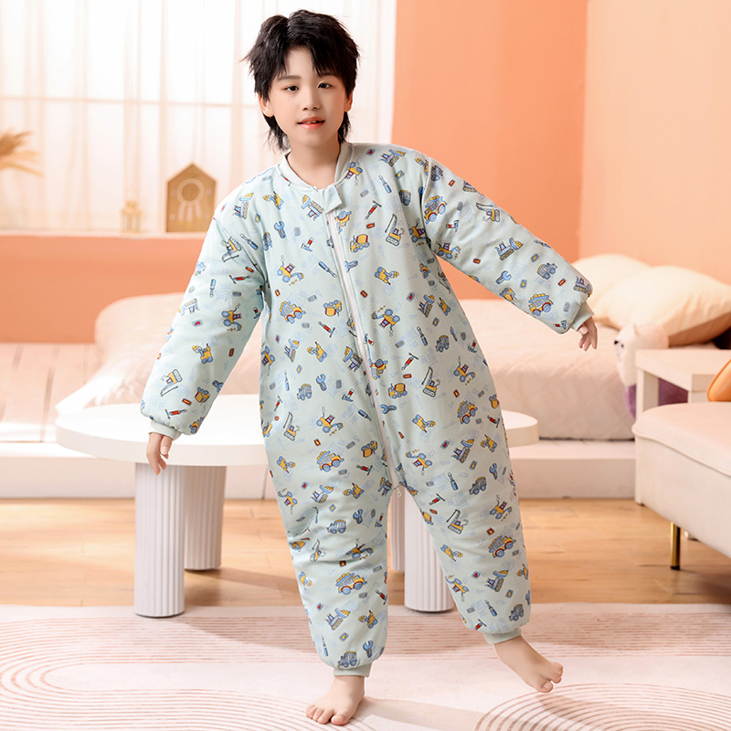 儿童连体睡衣冬季加厚纯棉睡袋