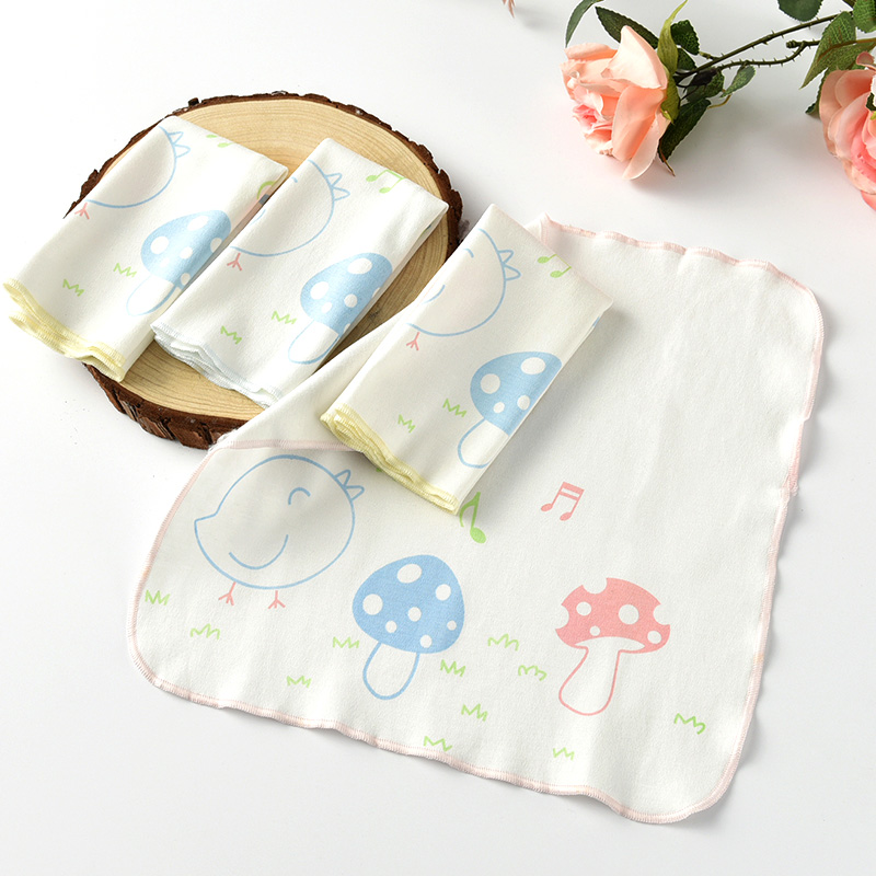 超软纯棉婴儿口水巾手帕洗脸巾薄