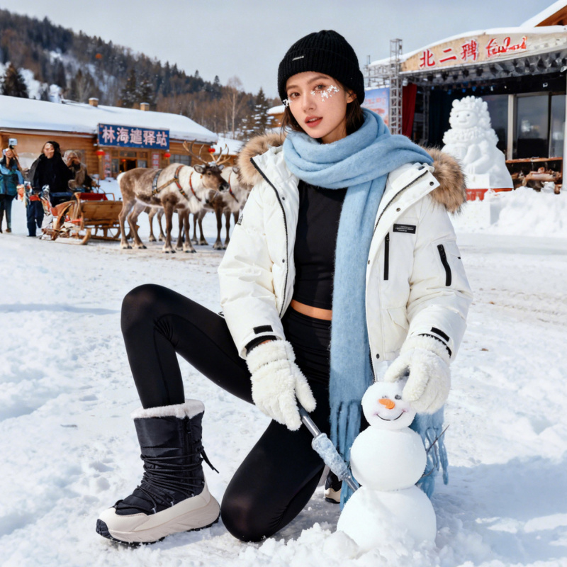 东北雪地靴女防水防滑高筒靴