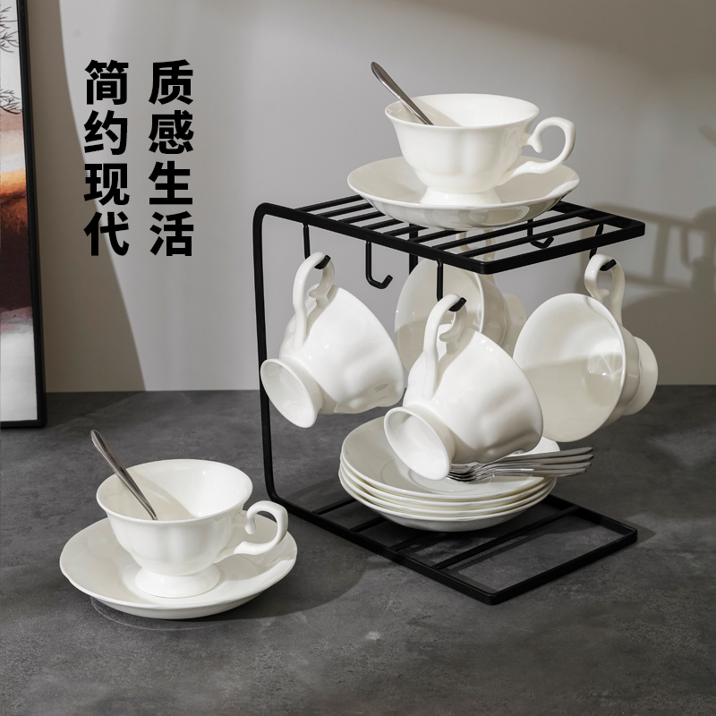 华戈英式金边陶瓷茶具套装咖啡杯