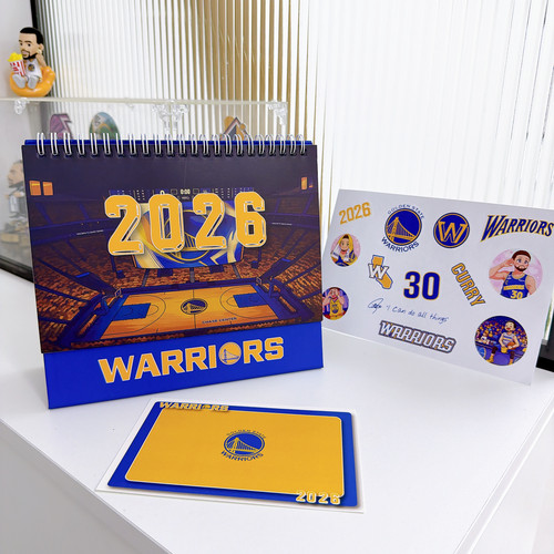 2026年勇士台历新赛季日历库里球迷勇士队周边新年礼物摆台日历