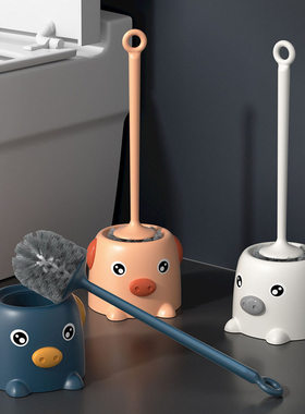 小猪马桶刷套装洁厕刷子家用软毛刷无死角厕所长柄清洁刷带底座