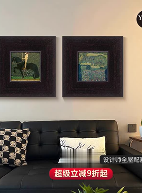 《黑马骑士》法式中古风绿色春天客厅装饰画小众复古卧室床头挂画