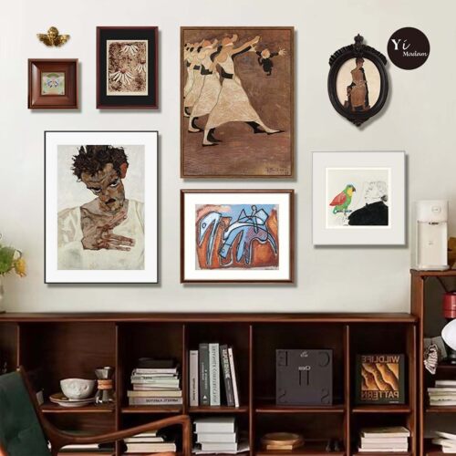 客厅民宿简约中古侘寂风装饰挂画