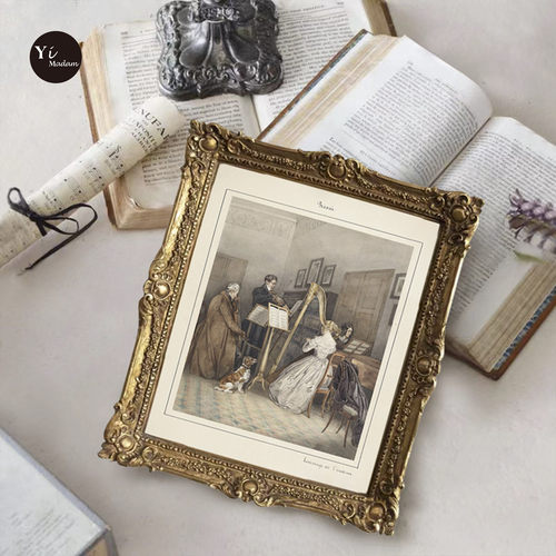 美欧法式复古怀旧琴谱手稿装饰画