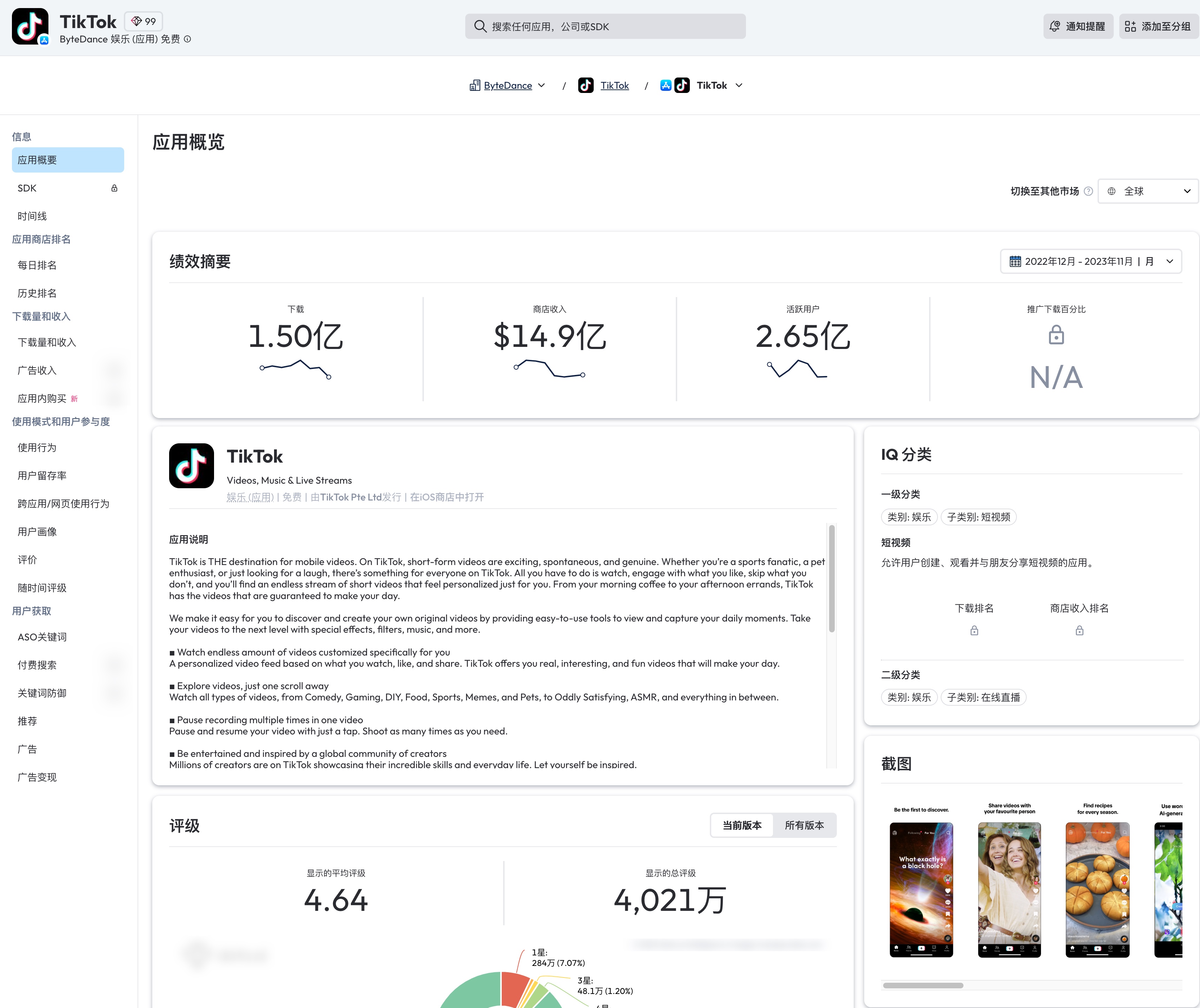 appannie app annie data ai sensortower收入下载活跃留存分国家