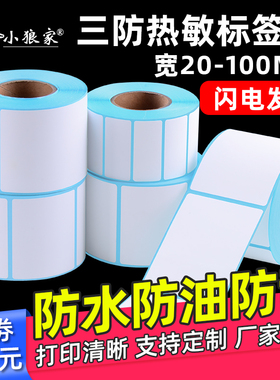 三防热敏标签纸60*40 20 30 50 70 80 90 100x100贴纸E邮宝快递吊牌超市价格称防水定做彩色条码打印机不干胶