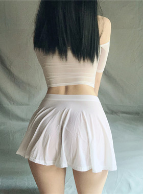 Fashion top pleated skirt unlined suit时尚百褶裙无内衬套装女