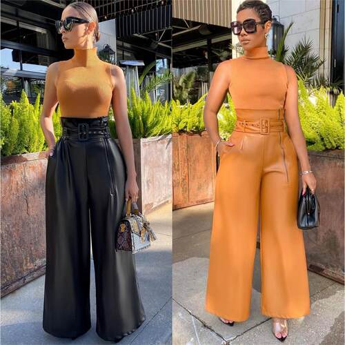 lus big size woman pants girl trousers women Leather pants