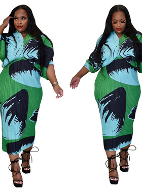 Plus size Party Dress Women print Evening big size dress new