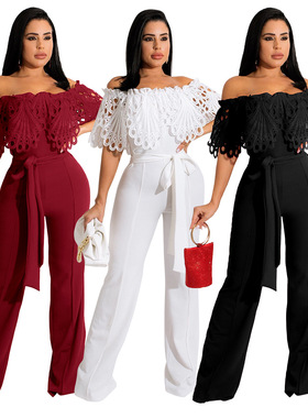 2022 summer big size women long jumpsuits casual overalls